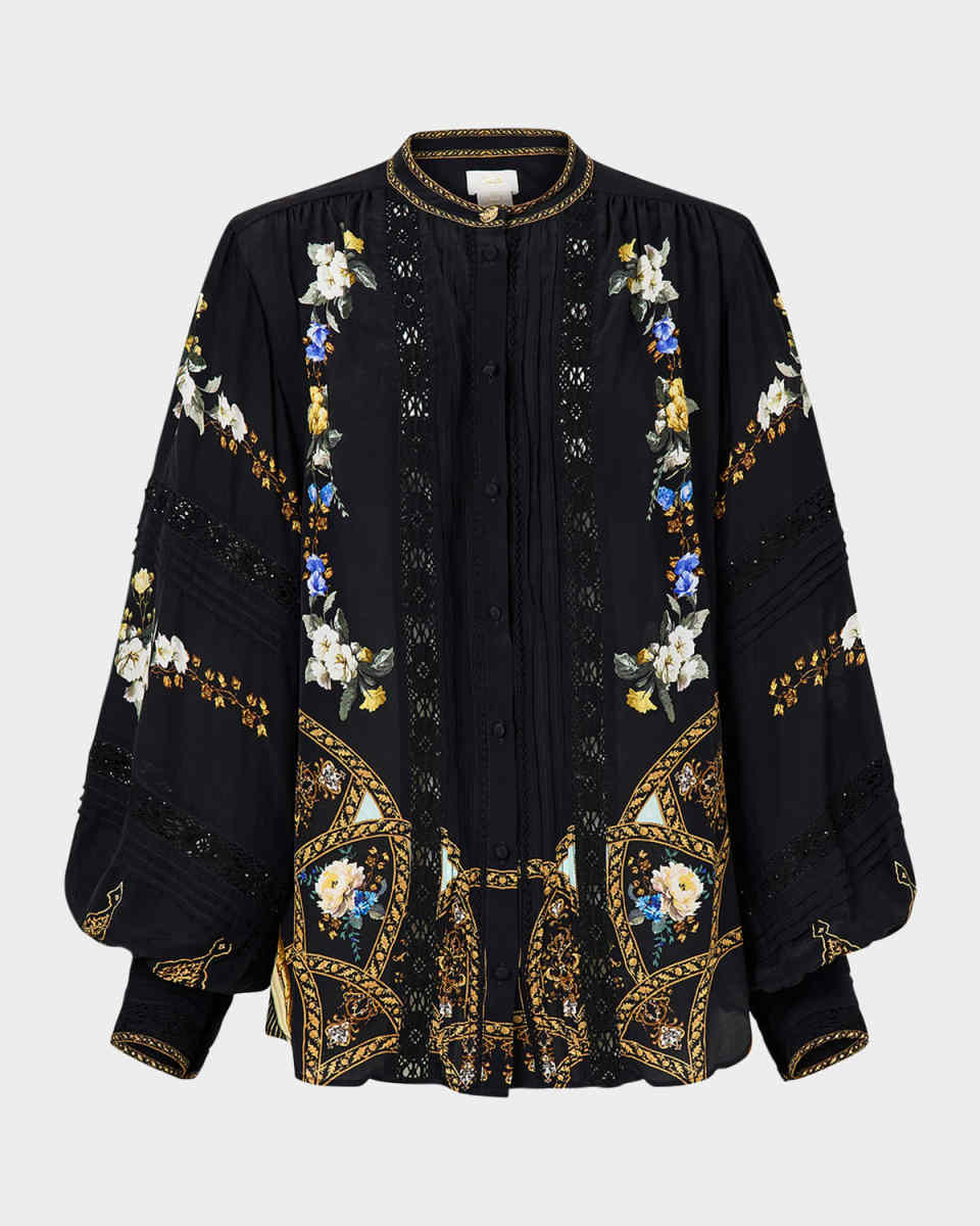 Ottoman Elegance Blouson-Sleeve Blous